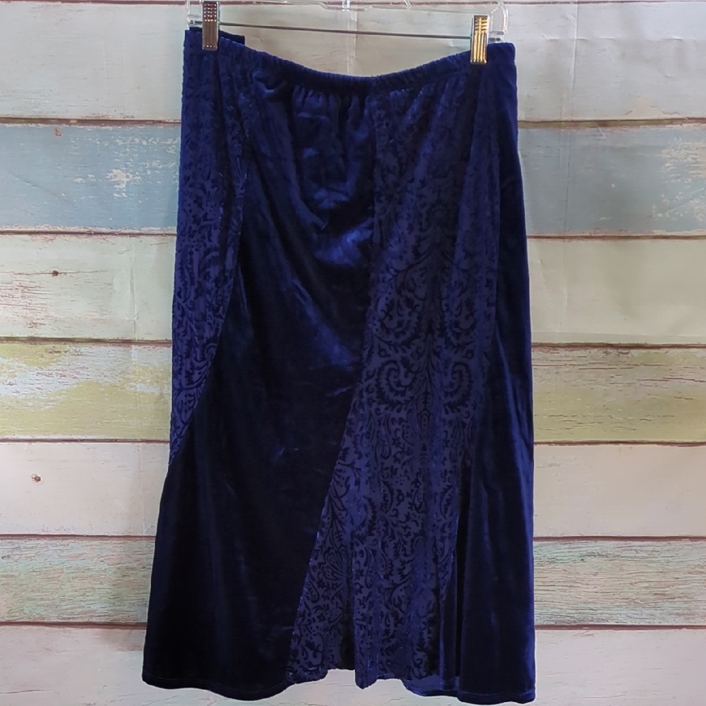 Studio 1940 Velvet Royal Blue Skirt - Rich Blue - Picture 2 of 9